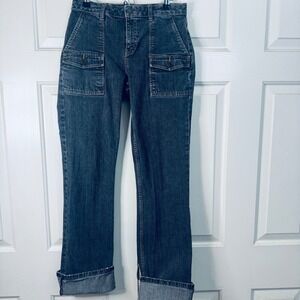 Vintage London Jean Women's Size‎ 4 Stretch 90's Y2K Jeans Blue Cargo Original
